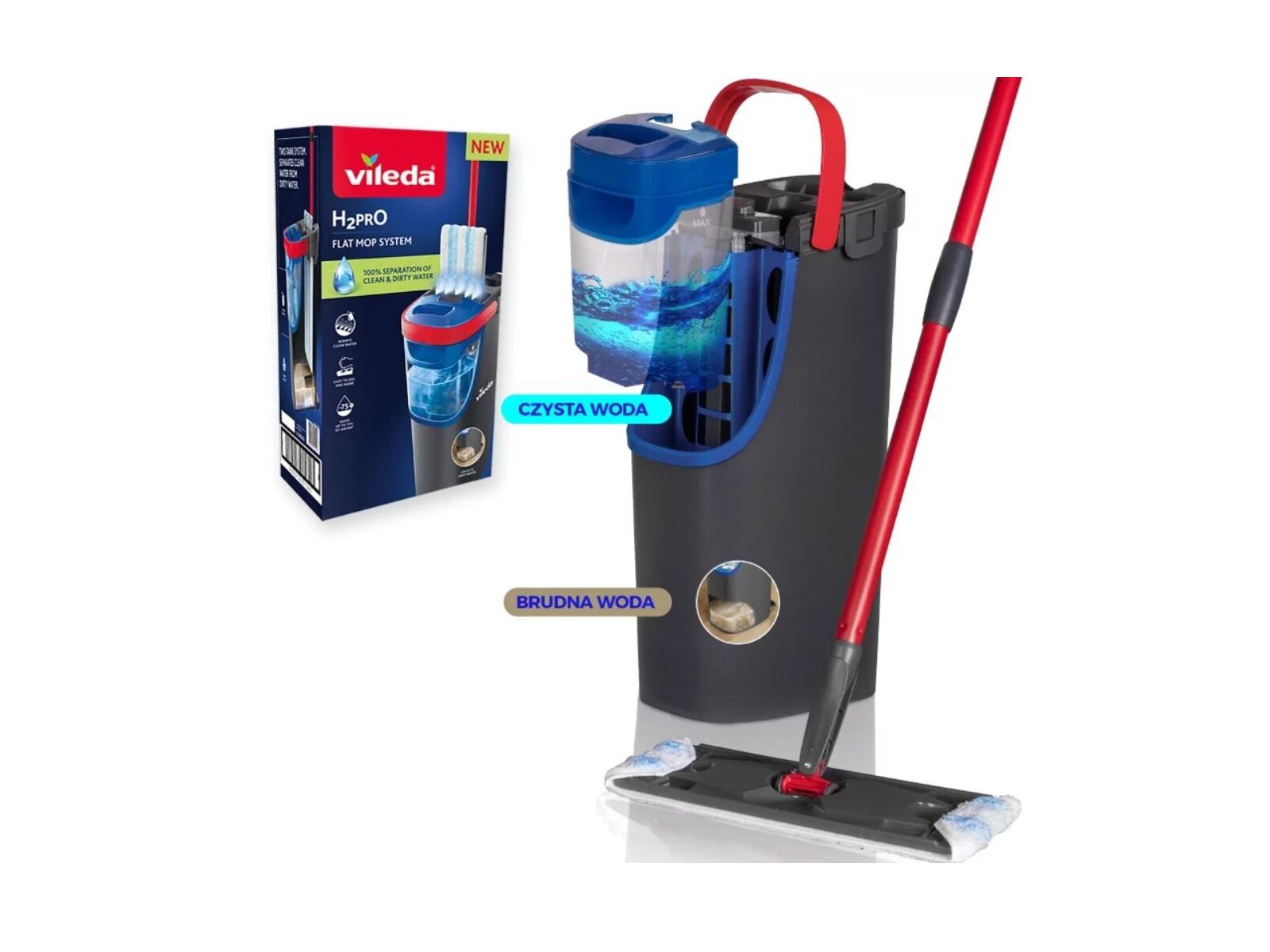 BOX Vileda Mop płaski H2prO 175774